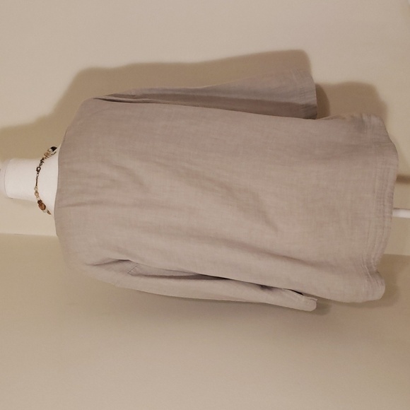 Pure Jill 100% Cotton Boat Neck Three Quarters Sleeves  Blouse Size M Gray - Picture 3 of 6
